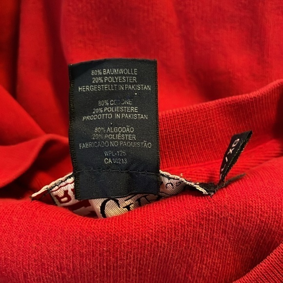 Chaps Ralph Lauren Vintage 90s Embroidered Flag USA Red Crewneck Sweatshirt‎ XL - Picture 5 of 5